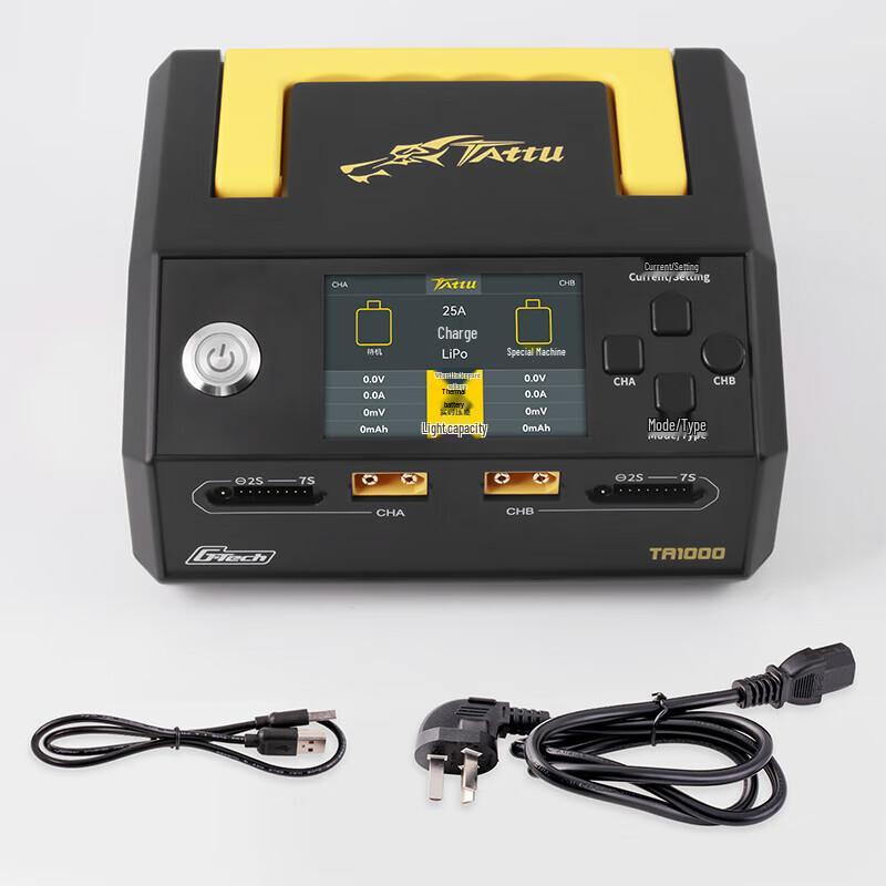 TATTU TA1000 Двухканальное интеллектуальное зарядное устройство для аккумуляторов, штепсель CN (адаптер в комплекте)