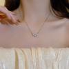 Y2K Shiny Star Necklace for Women Girls Silver Color Crystal Pendant Clavicle Chain Necklace Set Fashion New Trendy Party