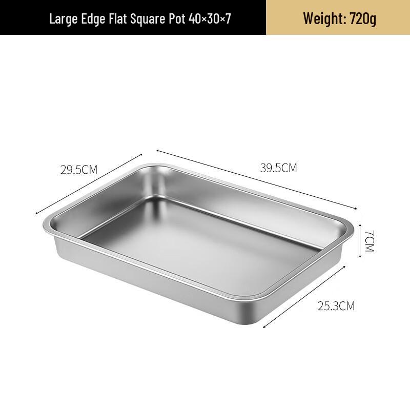 ZISIZ Extra-Thick Stainless Steel Rectangular Roasting Tray with Lid