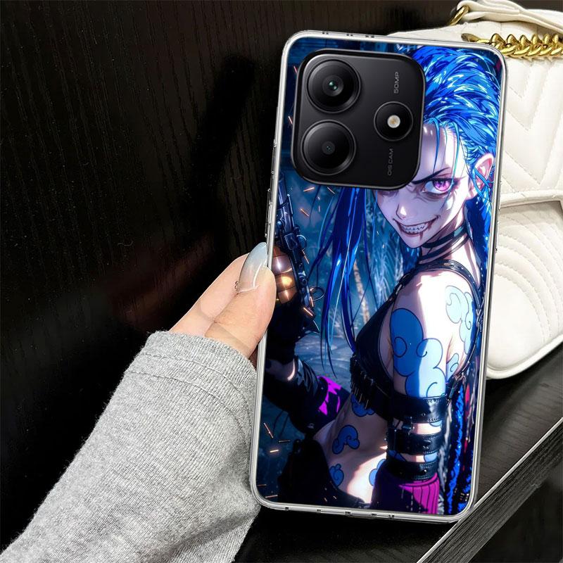 Arcane Jinx Anime Case for Xiaomi Redmi Note 14 13 12 11 Pro Plus Phone Cover 14S 12S 11S 11E 11T 10S 10 9S 9 Silicone Funda