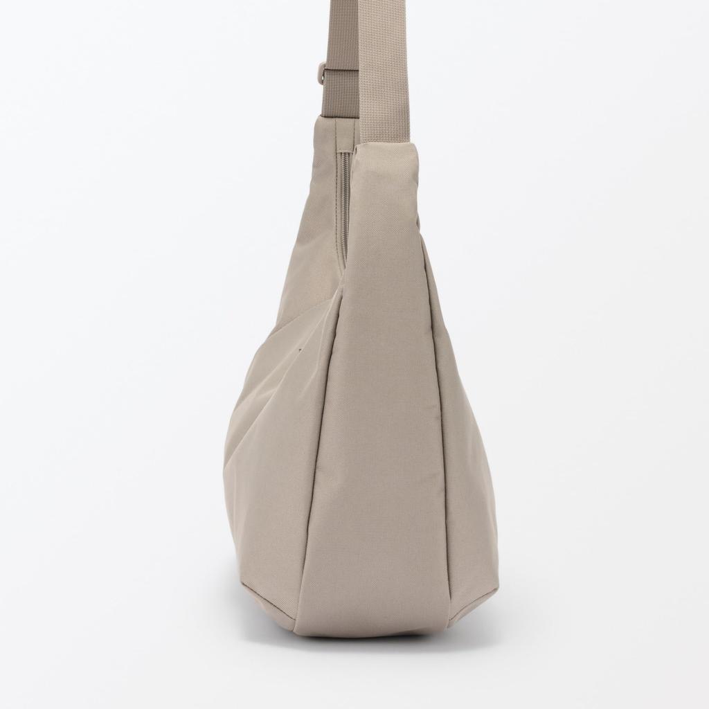 MUJI Dark EFD40A6S Water-Repellent 2-Way One-Shoulder Bag, Unisex, Beige,