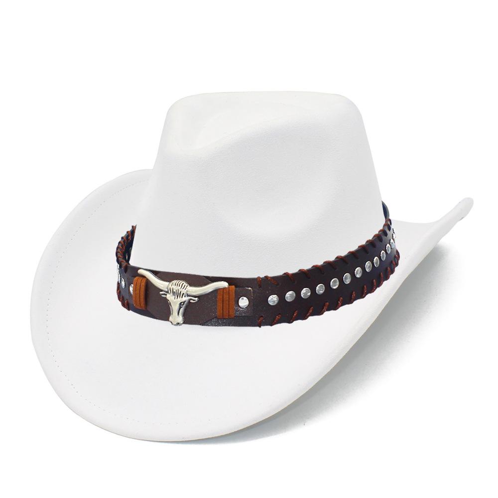 Fashion Classic Suede Equestrian Hat Men's and Women's Outdoor Travel Beach Vacation Visor Bent-brimmed Western Cowboy Hat