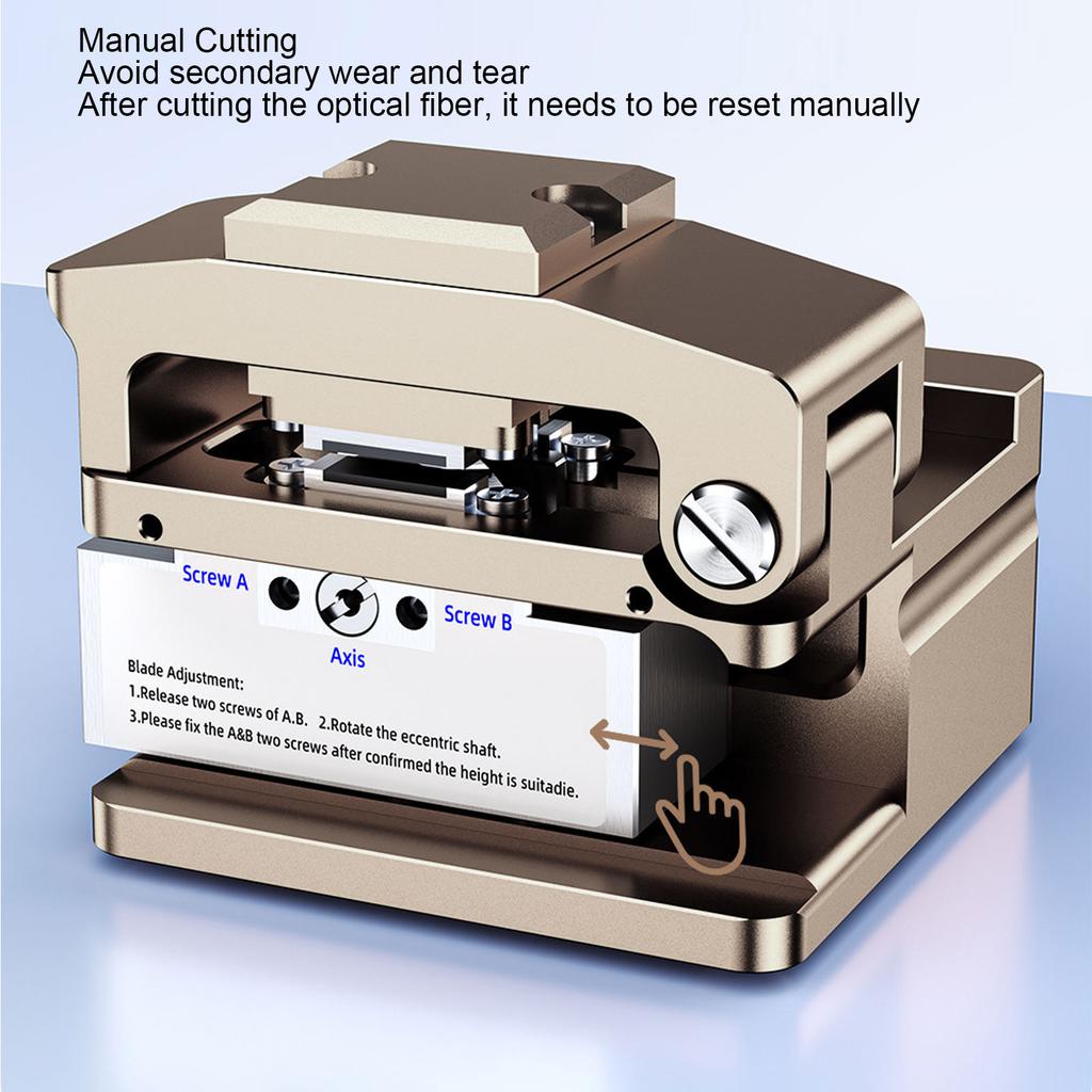 Cleaver with Waste Box 16 Cleaving Sides Auto Return Optical Cable  Cutter Tool Auto Return  Cleaver