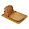 Imitation Wood Grain Plastic Square Plate Multi Purpose Food Fruit Snack Serving Tray Bone Dish For Kitchen Dining Table Decor