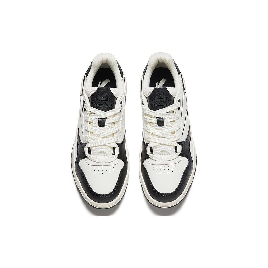 Anta Wavy Shoes Non-Slip Wear-Resistant Lightweight Low-Top Skate Shoes Men Sneakers Black White 912348003-2