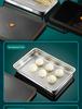Stainless Steel Dumpling Storage Box with Lid - Square, Freezer-Safe for Wontons & Dumplings