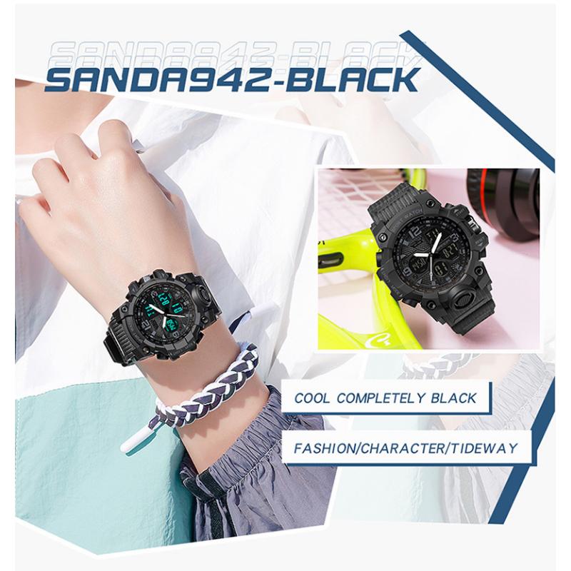 SANDA Neue einfache Mode Sport elektronische Uhr Nächte Licht Uhr Student Herrenuhr
