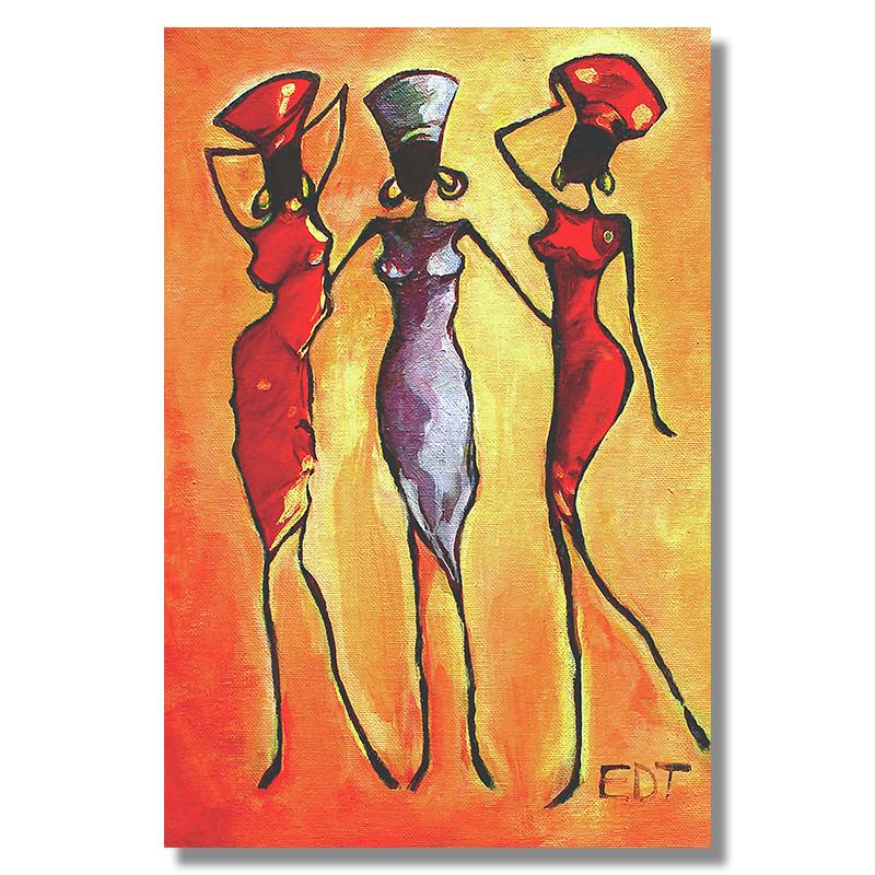 African Woman Classic Vintage Wall Art Canvas Painting Poster For Home Decor Posters And Prints Unframed Decorative Pictures