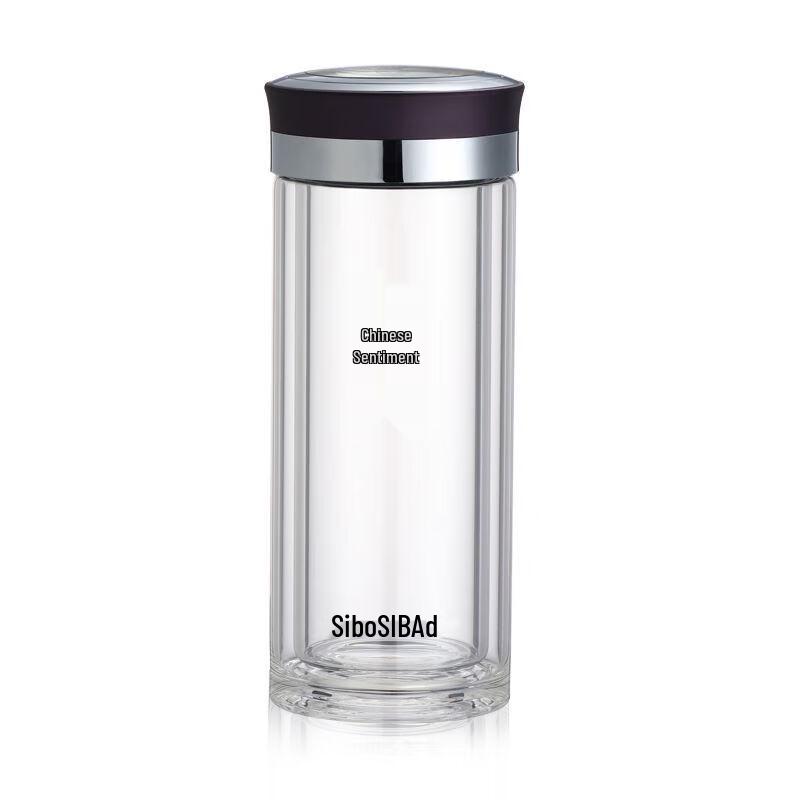 SIBAO Chinese Sentiment Double Wall Glass Cup