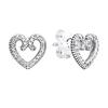 Hollow Heart Inlaid Silver Earrings Women Earrings 297099CZ