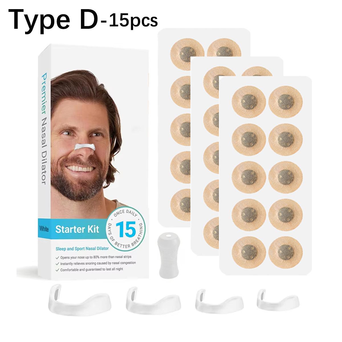 

15/30 пар магнитных назальных расширителей, полоски для носа против храпа, увеличивающие потребление кислорода, назальные расширители для сна, стартовый набор Type D-15PCS белый