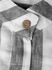 Plus Size Women's Long Sleeve Striped Casual Shirt with Roll-Up Sleeves