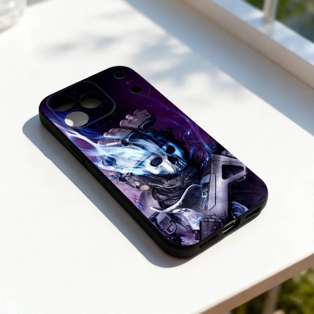 

Ghost C-COD Call Of D-Duty Phone Case For iPhone 11,12,13,14,15,16,17,Pro,Max,Plus,E,SE4,Air,Mini Black Soft Cover iPhone12
