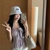 Spice Girls Summer Slim Fit and Thin Beautiful Back Straps Neck Small Vest Sexy Tube Top Pure Desire Wind Halter Top Ins