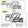 Kitchen Wall Decals Minimalist Stickers, Waterproof PVC with Handwritten Chef Hat Removable Murals And Egg Beater Design, Modern Stickers for