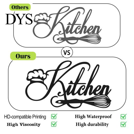 Kitchen Wall Decals Minimalist Stickers, Waterproof PVC with Handwritten Chef Hat Removable Murals And Egg Beater Design, Modern Stickers for