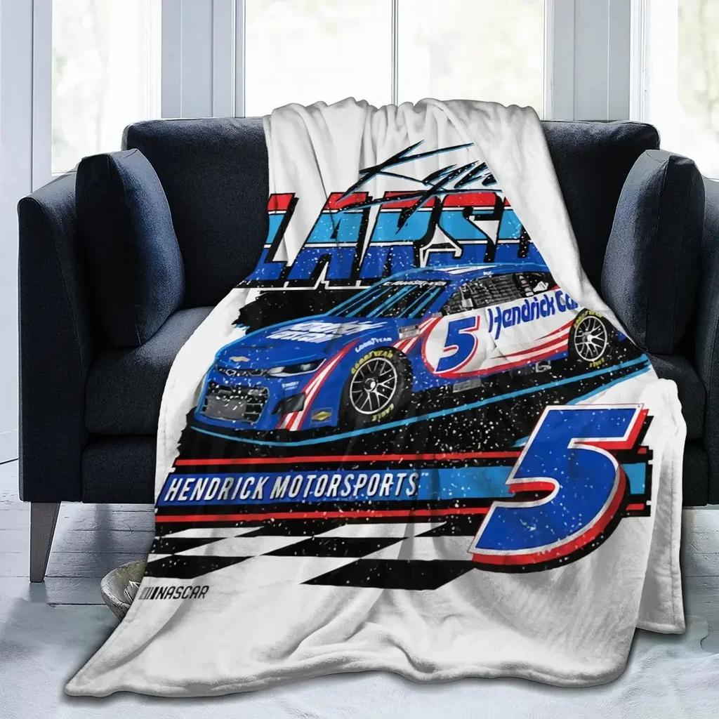 Kyle Larson 5 All Season Fleece Blanket Throw Ultra Soft Flannel Blanket Digital Printed Premium Fluffy Microfiber Fleece