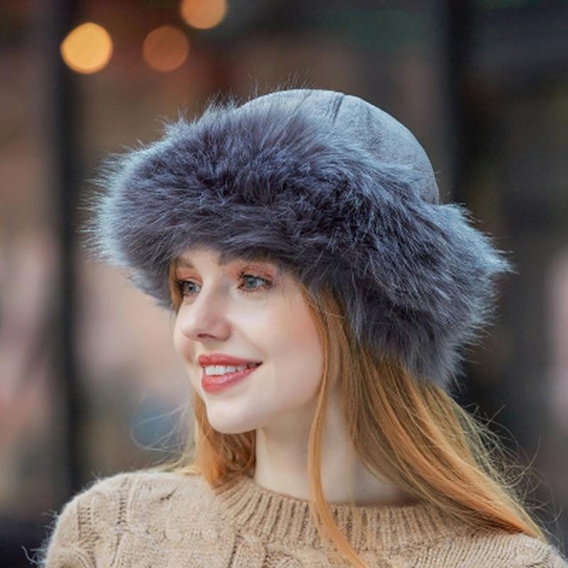 Fluffy Faux Fur Hats Warm Winter Thick Warm Ears Snow Cap Windproof Woman Hats Accessories