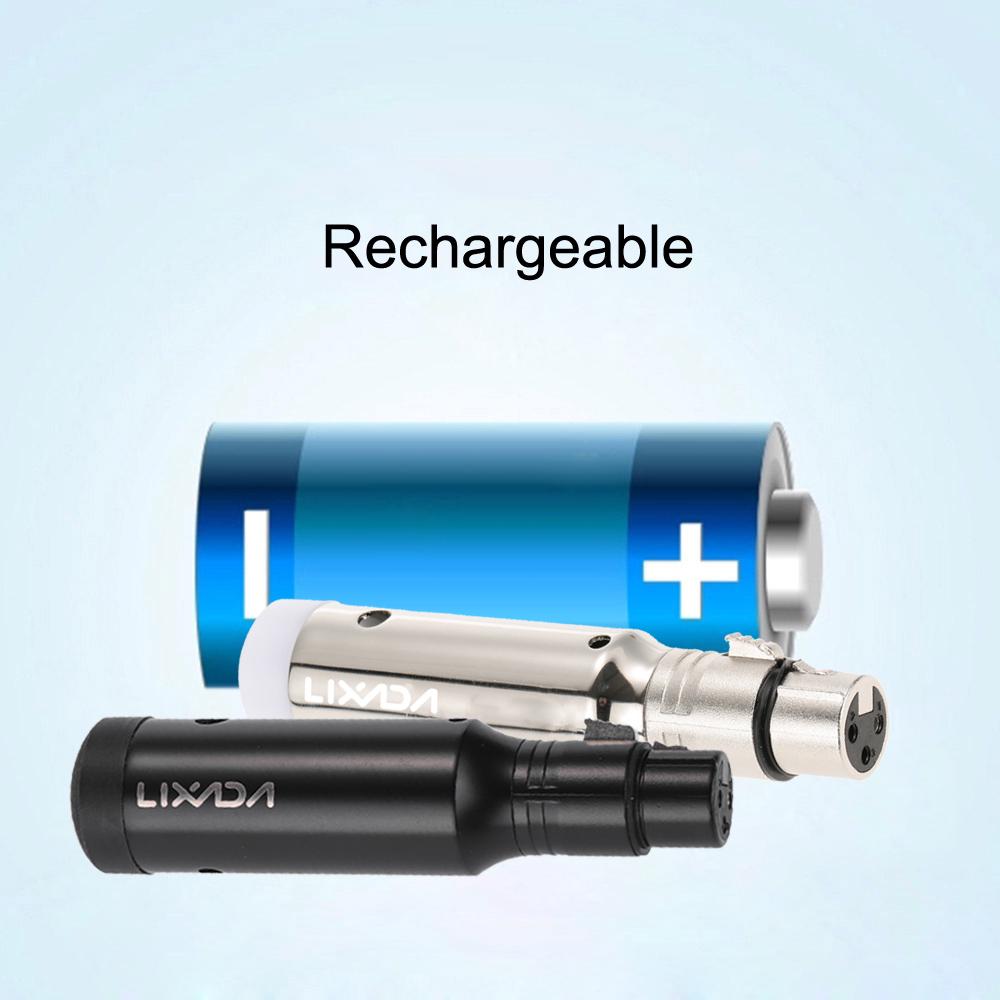 Lixada Rechargeable 2.4G ISM DMX512 Wireless 3 Pins Female Receiver for Stage PAR Light