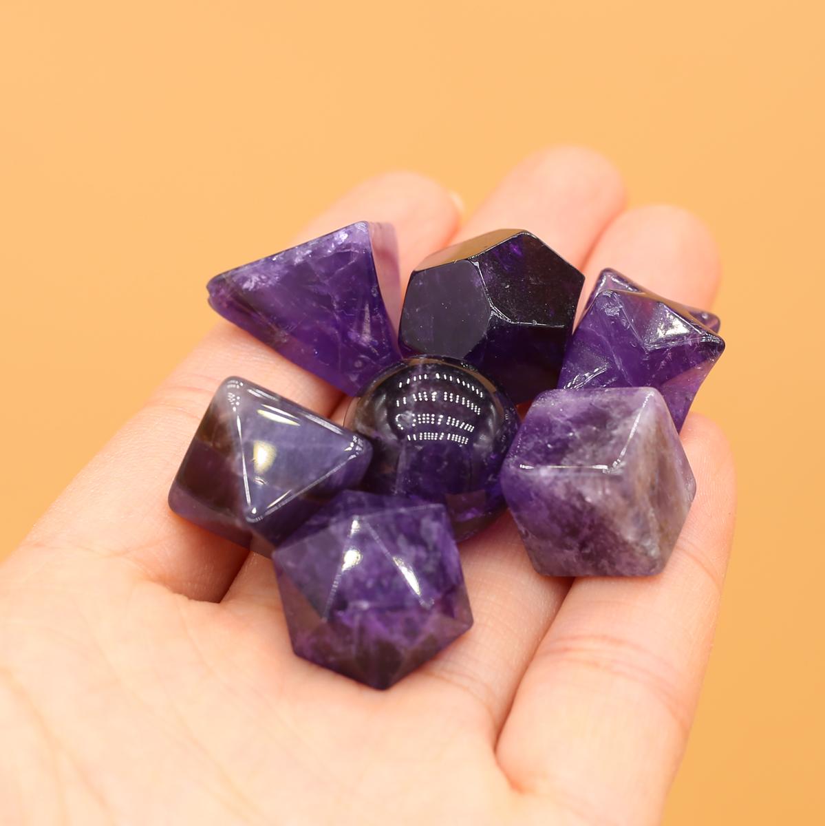 

7 шт./компл. модные украшения из натурального аметиста, домашний декор, мини-каменная мебель, ювелирные изделия, подарки 18x22 мм 18x22mm фиолетовый
