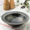 Marui Seito Shigaraki Ware Hechimon Bowl, Diameter 18cm, Black Glaze Carving, Black, MR-3-4145