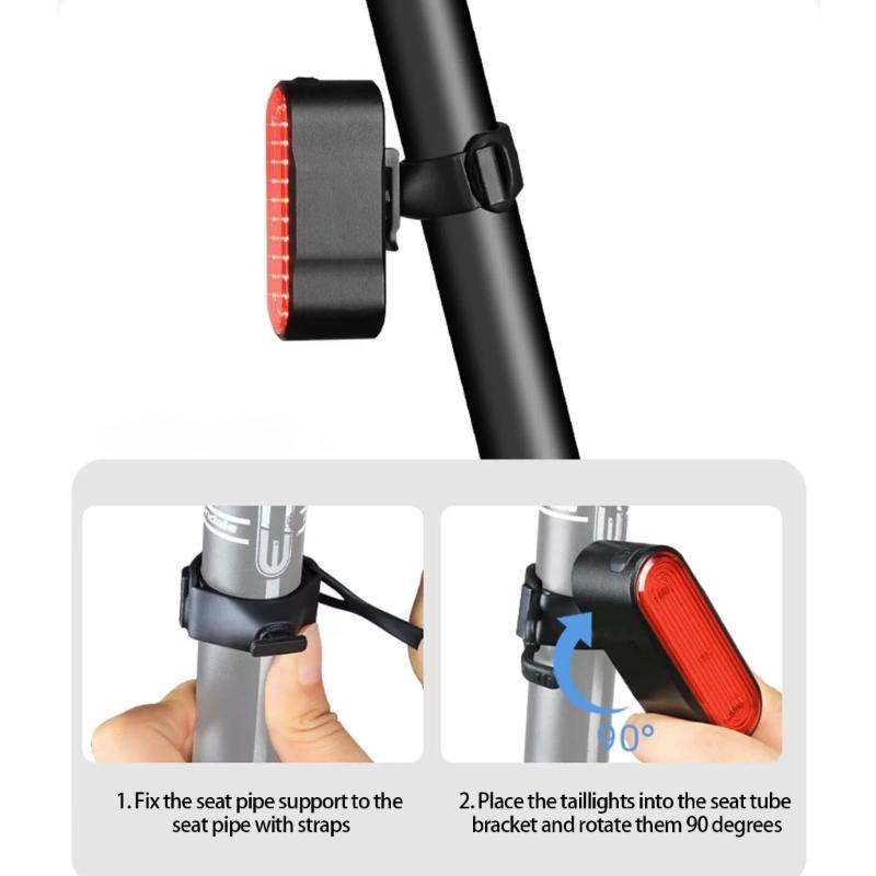 Bicycles Auto Brake Sensing Taillight Advanced Detectors Trail Charging Rear Light for Outdoor Cycling Security