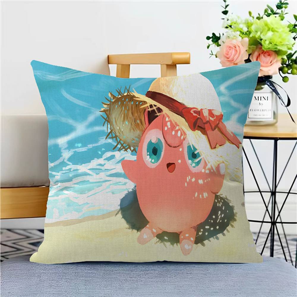 P-pokemon Jigglypuff Pillow Gifts Home Office Furnishings Bedroom Sofa Car Cushion Cover Case 45x45cm
