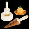 Quick Homemades Dessert Mold For Ice Cream Cone And Waffles Easy Shaping Tool With Wooden Plastic Designs