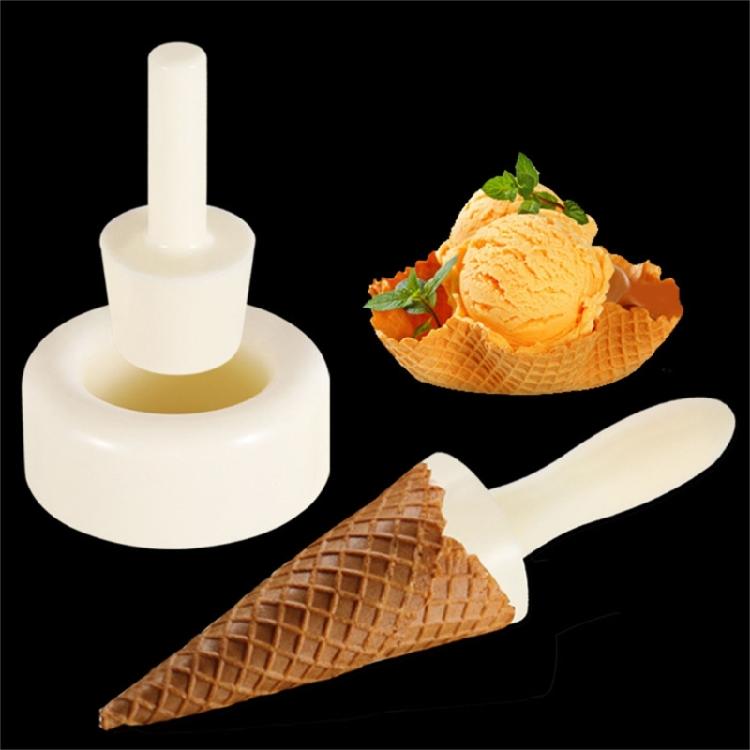 Quick Homemades Dessert Mold For Ice Cream Cone And Waffles Easy Shaping Tool With Wooden Plastic Designs