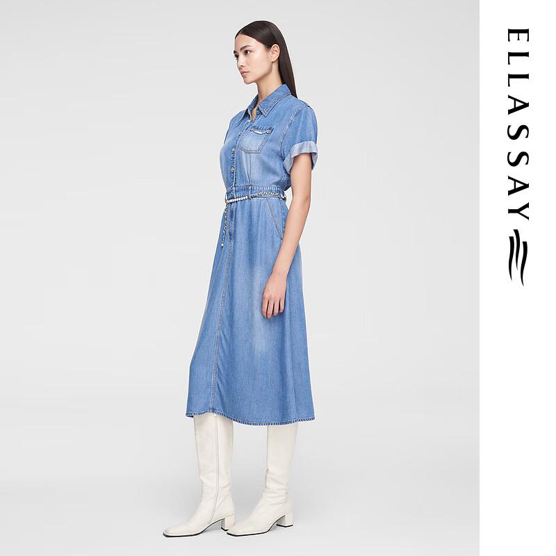 ELLASSAY Women's Tencel Denim Shirt Dress