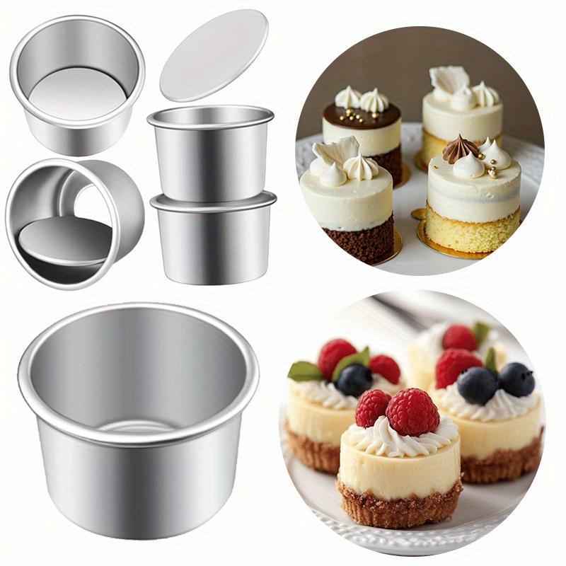 2pcs 2-Inch Mini Cake Pans Set - Non-Stick Removable Base for Cheesecakes, Cupcakes, Desserts
