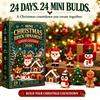 24 Days Mini Christmas Brick Ornament Advent Calendar, Building Blocks Surprise Blind Box, Xmas Countdown Decor Toy Gift for Kids Adults