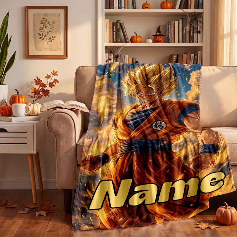 Dragon Ball Custom Flannel Blankets Soft Warm Cozy Throws for Home Decor Holiday Gifts