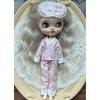 For Blythe Doll 30CM Body 1/6 Ob24 Azone Doll Clothes Stripe Pajamas Sleepwear Silk Printed Pattern Pajamas Suit Girl Clothes