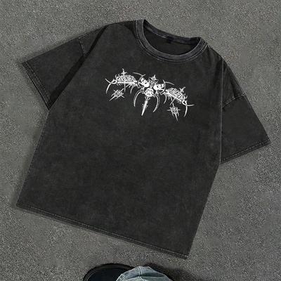Men's Graphic Tees Shirt Unisex Cotton Oversized T-Shirt Short Sleeve Vintage Streetwear Casual Tee Top