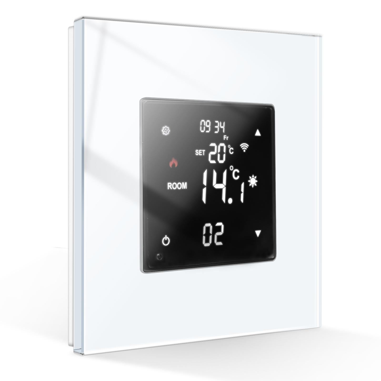 CNBingo Retail Zigbee Smart Thermostat Switch Water Floor Heating Gas Stove Wall-hung Boiler Alexa Tuya Zigbee Thermostat Switch 86*86mm*35mm&Eu Standard белый