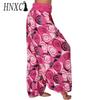 HNXC 15 Culori Pantaloni Lungi Casual Elastici Talie Mărime Mare Imprimeu Drept Largi Pantaloni Lungi Haren