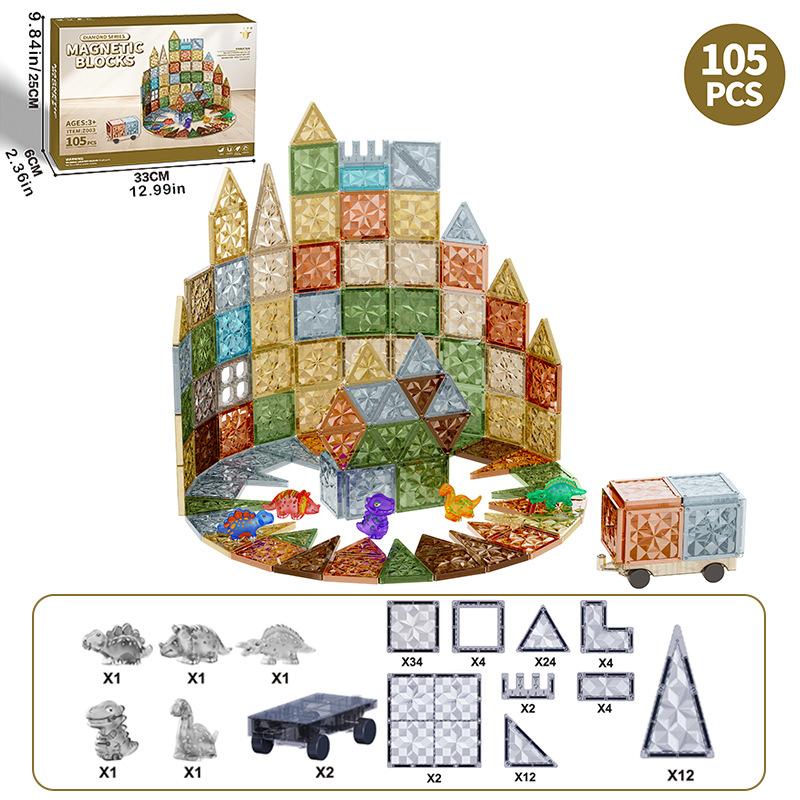 Magnetic Sheet 100 Pieces, Natural Color Educational Toy Three-Dimensional Color Window Drill Surface Magnetic Sheet 3Rd Birthday Gift