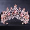 Rose Gold Crystal Bridal Tiaras and Crowns for Women Bride Rhinestone Prom Diadem Headband Bridal Wedding Hair Accessories Crown