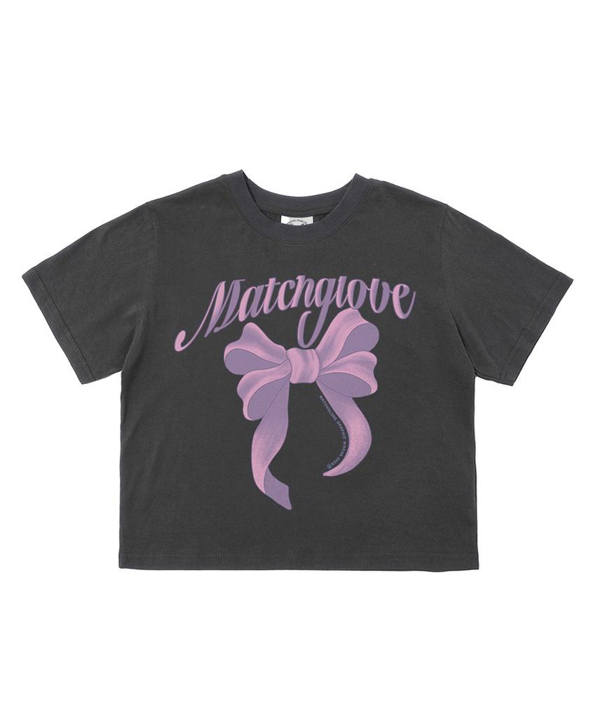 MATCHGLOBE Big Ribbon Crop Top (Dark Gray)