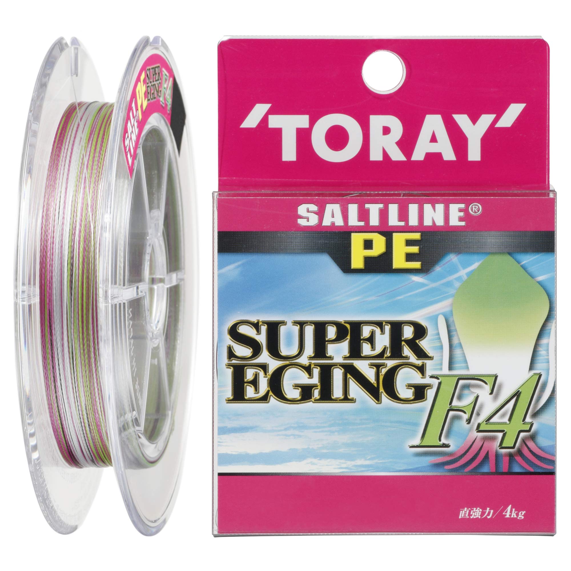 

TORAY PE Line, Saltwater Line PE Super Eging F4, 150m, 1.0, 15lb, 5kg, 4 Strands, 3 Colors