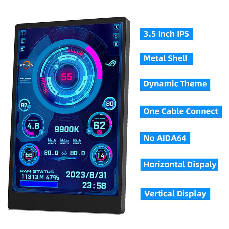 3,5palcový sekundární monitor IPS USB Type-C 320×480 AIDA64 Zobrazovač stavu CPU GPU RAM HDD pro Windows 10/11
