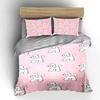 Cartoon Poodle Pink Set Decoration Soft Skin-Friendly Bedding Set Includes 1 Duvet Cover And 2 Pillowcase Gift