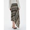 ELLE Women's Vintage Ethnic Print A-Line Midi Skirt
