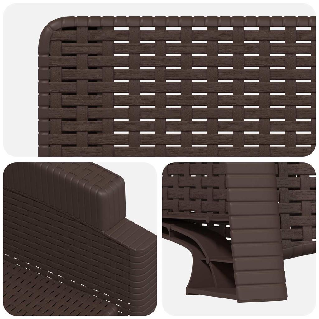 Recliner Garden Chair Rattan Look Brown PP