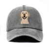 Cute Labrador Pattern Urban Retro Style Lightweight Adjustable Curved brimmed Hat for Men and Women Dressing