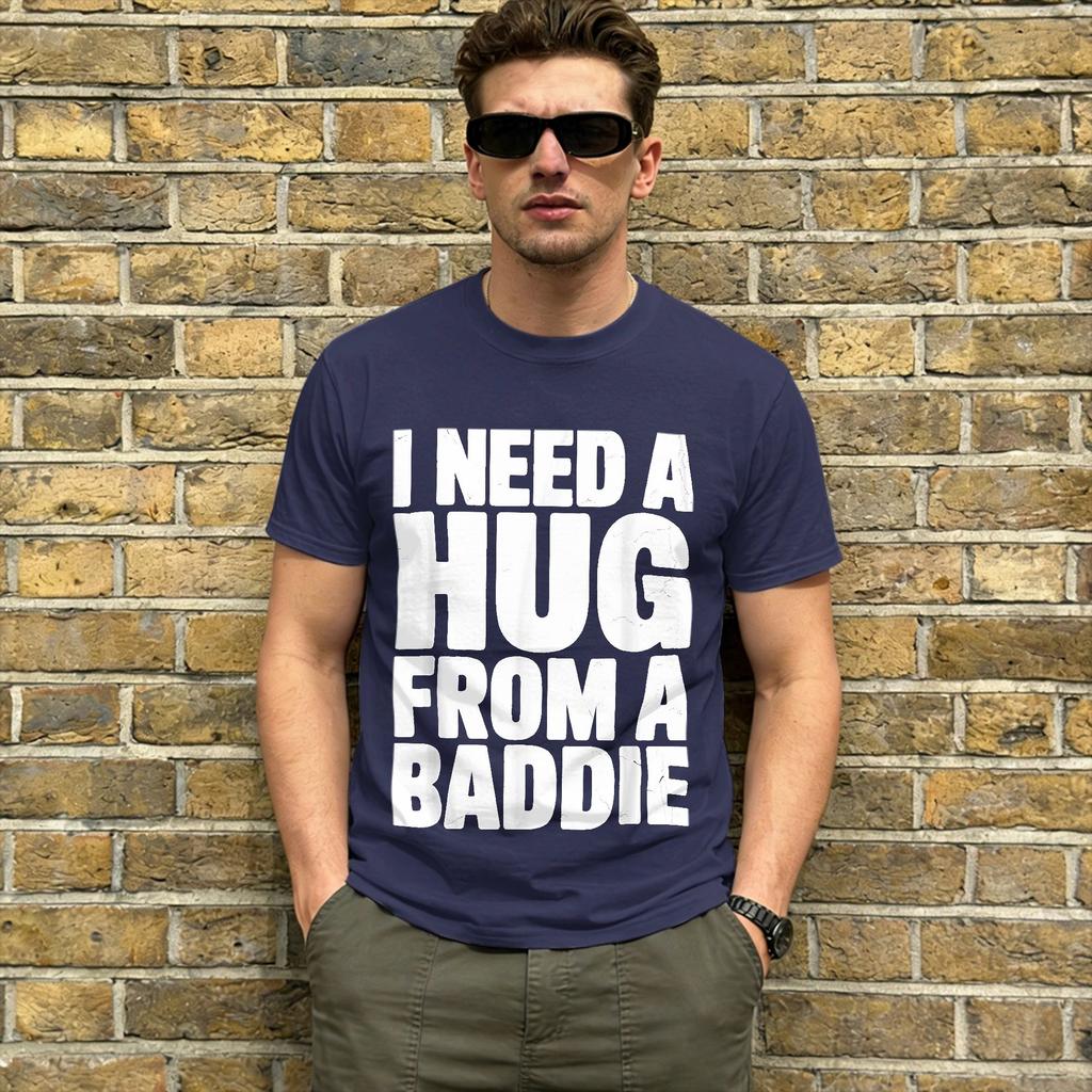Potřebuji objetí od drsňačky Unisex Trička Ležérní Tričko Krátký Rukáv Kulatý Výstřih Tričko Čistá Bavlna 6XL Vrcholy