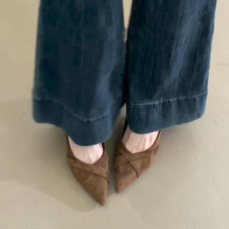 Spring and summer new models with skirts, low heels, inner height increase, Mary Jane, shallow mouth square head, French temperament, fairy style