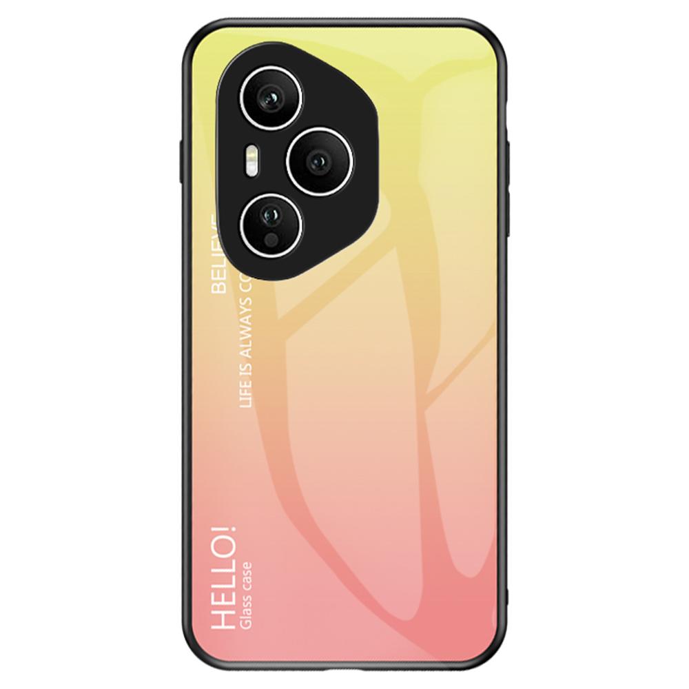 

Для Honor 400 Pro 5G (Глобальный) Противоударный чехол из закаленного стекла+ПК+ТПУ Gradient Yellow