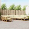Outdoor Sectional Sofa Set with Cushions 9 pcs Natural and Cream